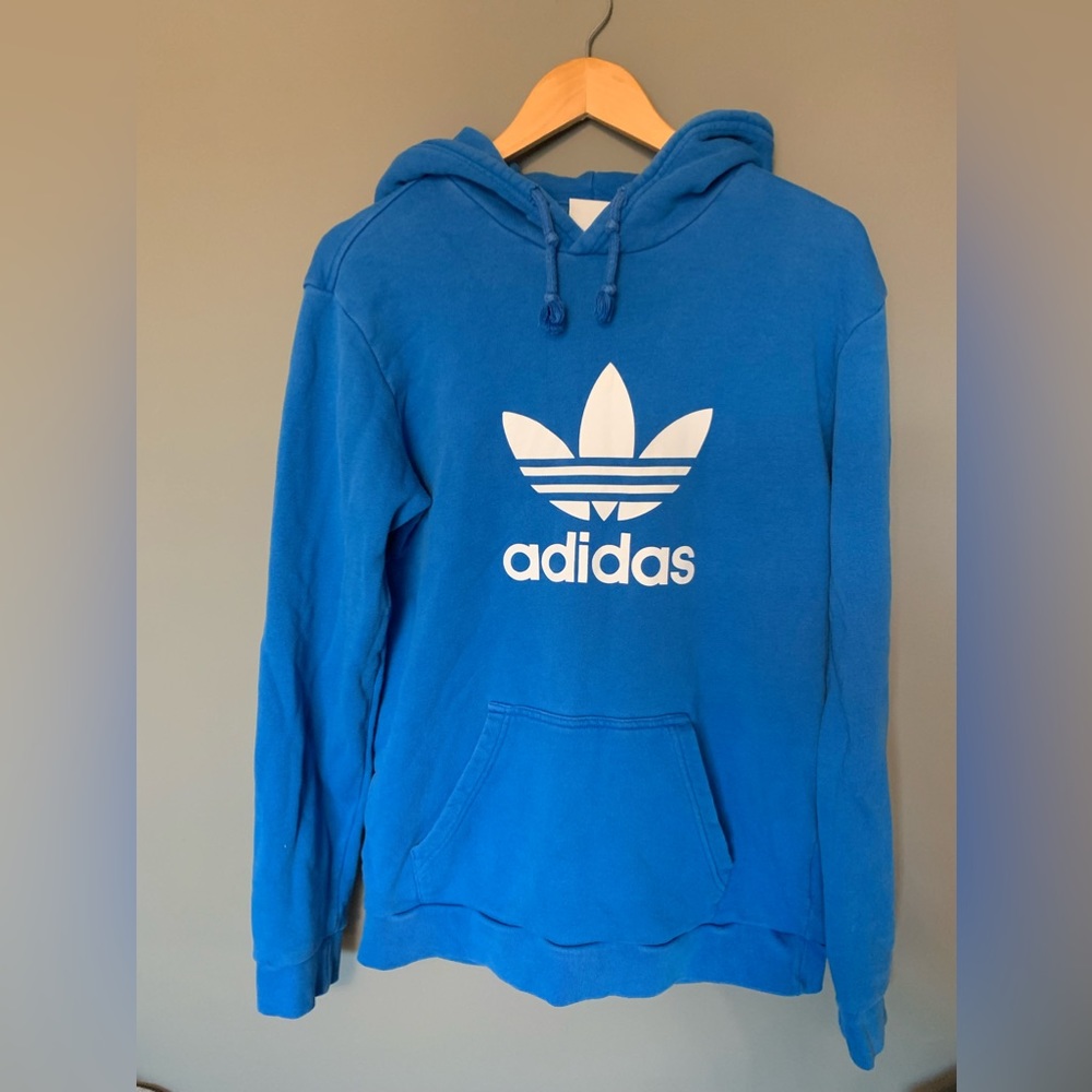Blue Adidas trefoil hoodie